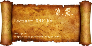 Meczger Réka névjegykártya